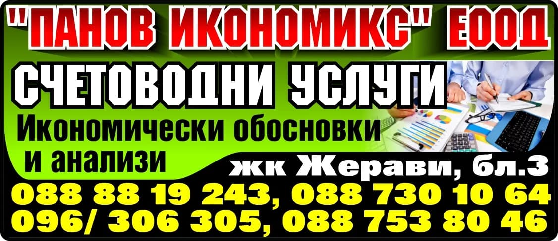 ПАНОВ ИКОНОМИКС - СЧЕТОВОДНИ УСЛУГИ, Икономически обосновки и анализи