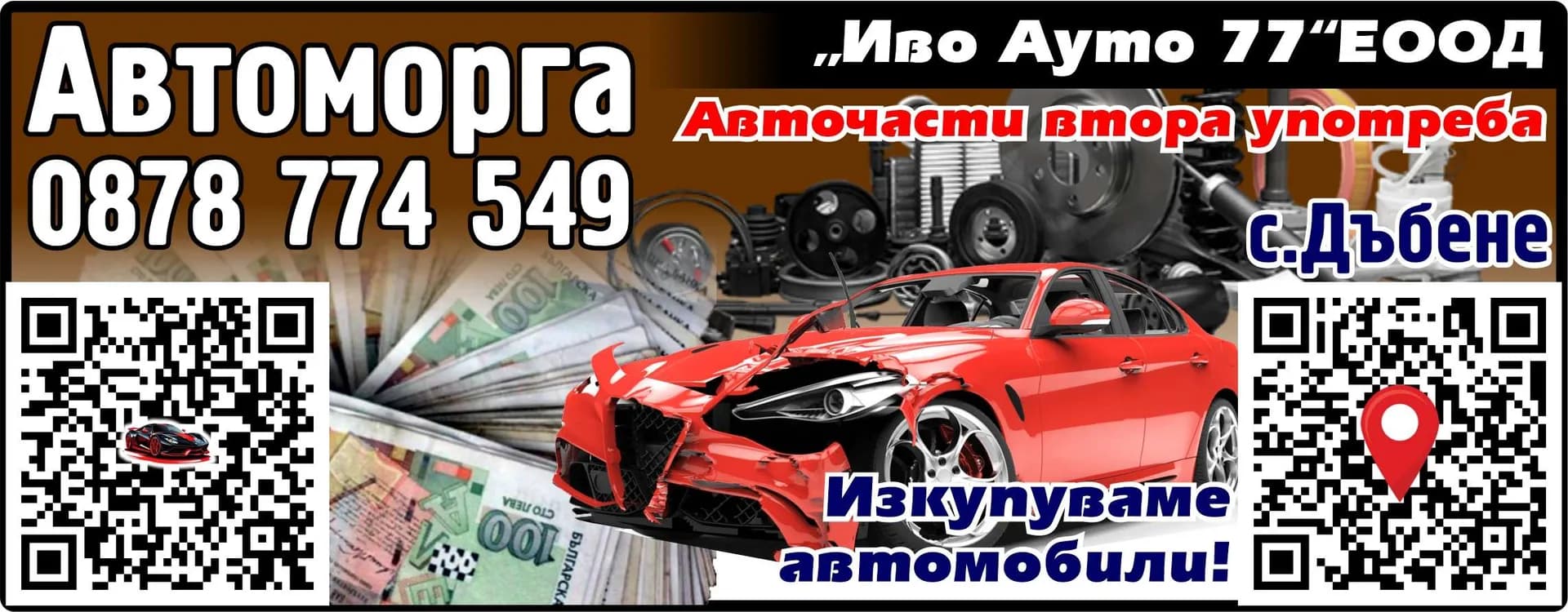 ИВО АУТО-77 - ПОКУПКО -ПРОДАЖБА НА АВТОЧАСТИ И АВТОМОБИЛИ, НОВИ И ВТОРА УПОТРЕБА; ВЪТРЕШНА И ВЪНШНА ТЪРГОВИЯ НА ЕД…
